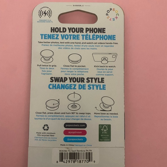 NEW POPSOCKETS POPGRIP LUXE. Color: Swirl Rainbow. GREAT STOCKING STUFFER - Picture 10 of 16